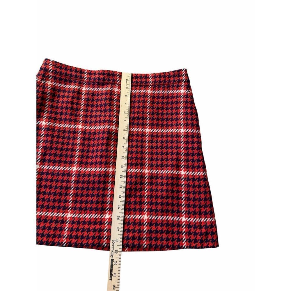 Boden British Tweed Red Navy Houndstooth Mini Skirt‎ size 10 - Picture 6 of 10